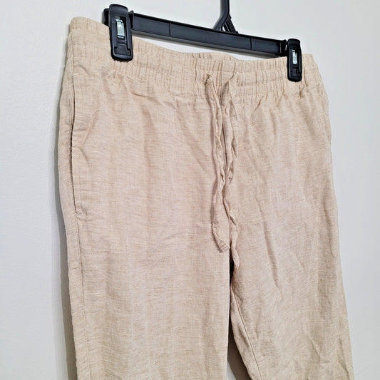 PacSun Linen Blend Joggers Medium Beige Drawstring Casual Boho Pants