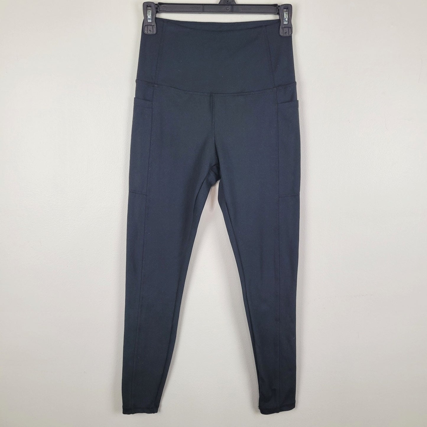 Danskin Womens S 7/8 Leggings Black High Rise Athleisure Yoga VGUC