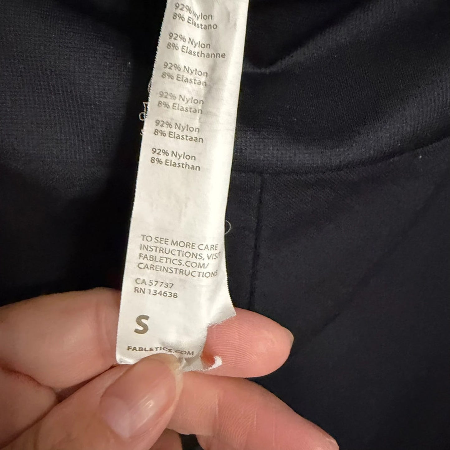 Fabletics Women’s S Seamless High Rise Leggings Black Textured Mesh Panels