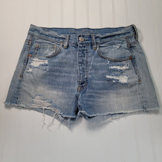 American Eagle Womens 6 Shortie Denim Shorts Light Wash Distressed Button Fly Y2