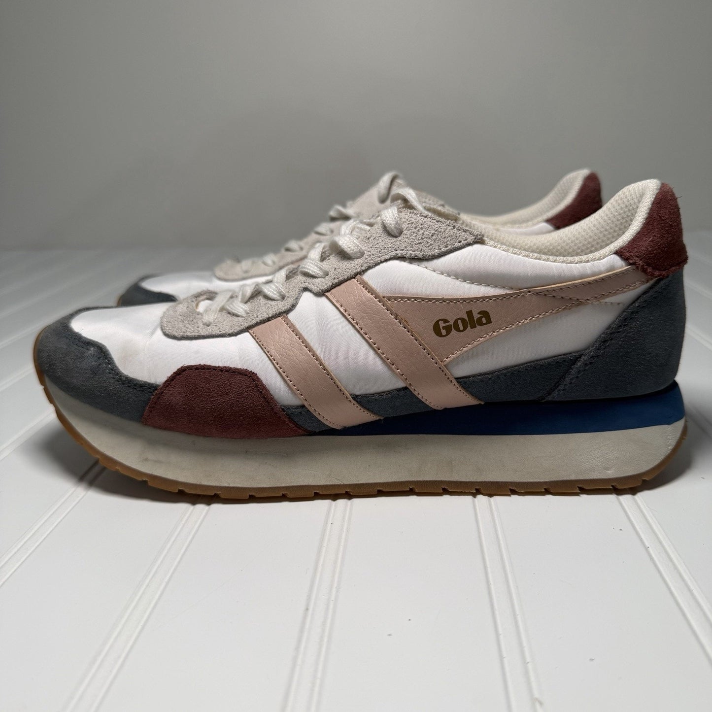 Gola Indiana CLB526 Womens Size 7.5 White Pink Blue Lace Up Sneakers