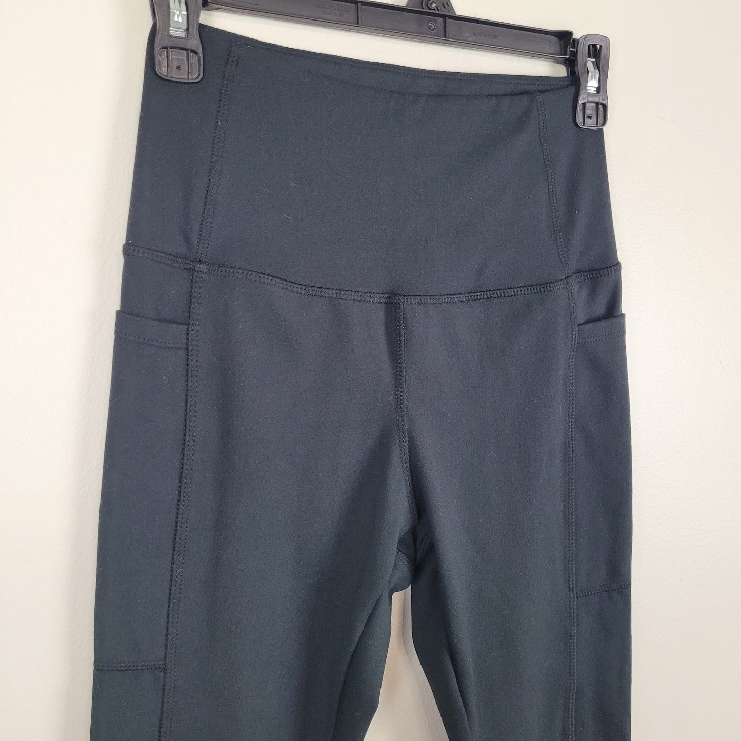 Danskin Womens S 7/8 Leggings Black High Rise Athleisure Yoga VGUC