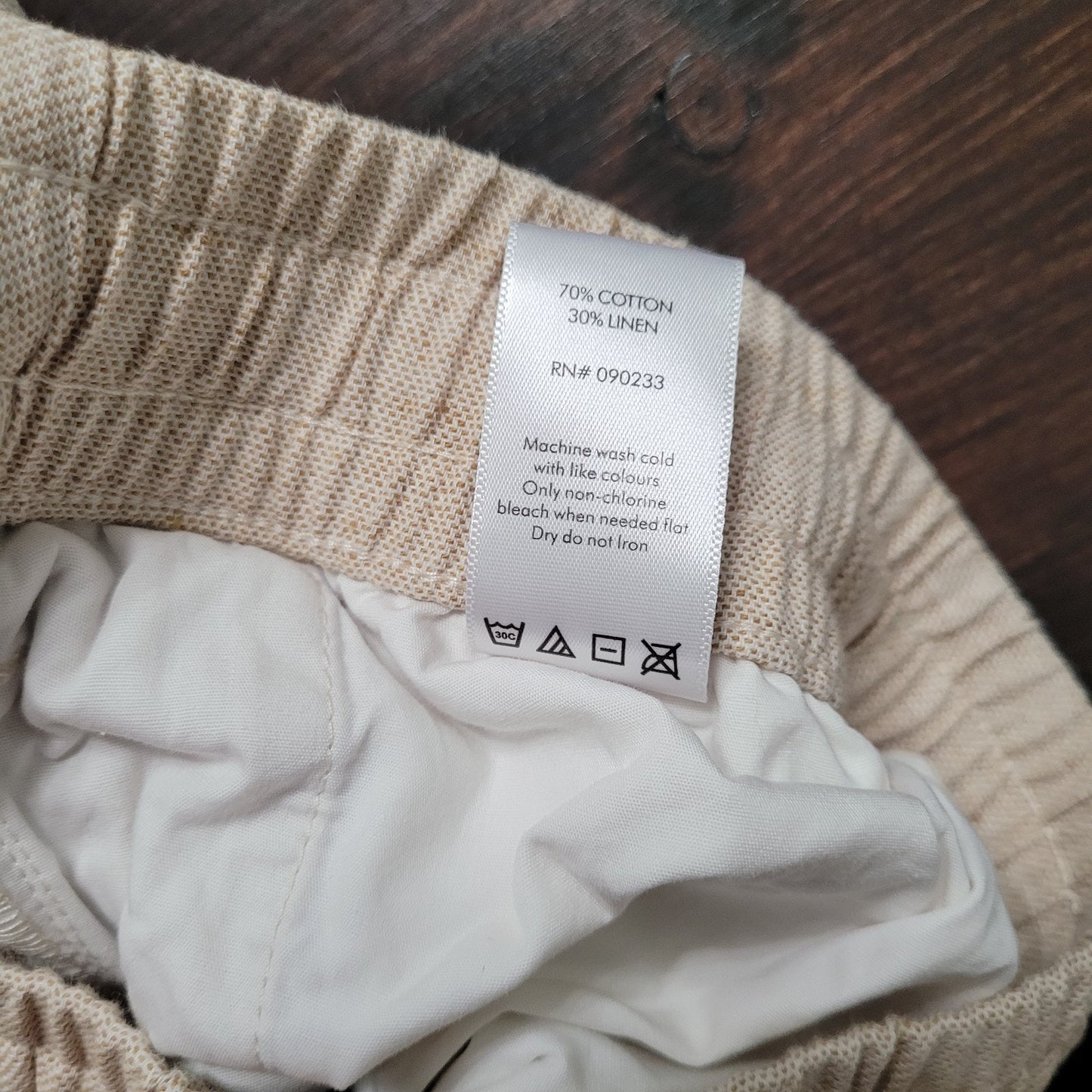 PacSun Linen Blend Joggers Medium Beige Drawstring Casual Boho Pants