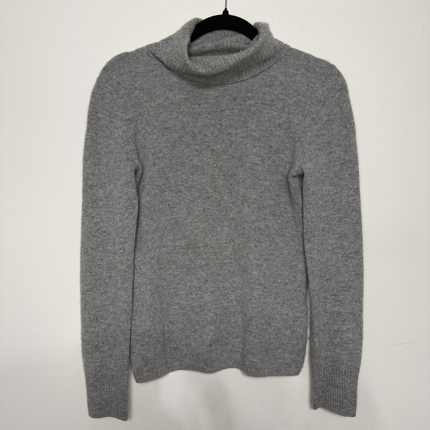 J.Crew Women’s M 100% Cashmere Vintage Gray Turtleneck Luxe Knit Sweater Classic