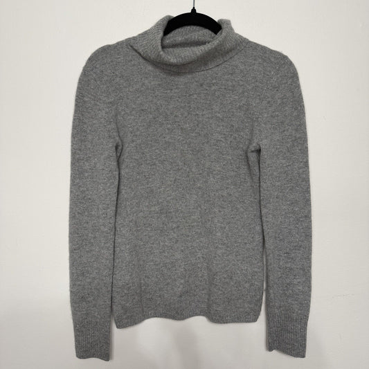 J.Crew Women’s M 100% Cashmere Vintage Gray Turtleneck Luxe Knit Sweater Classic