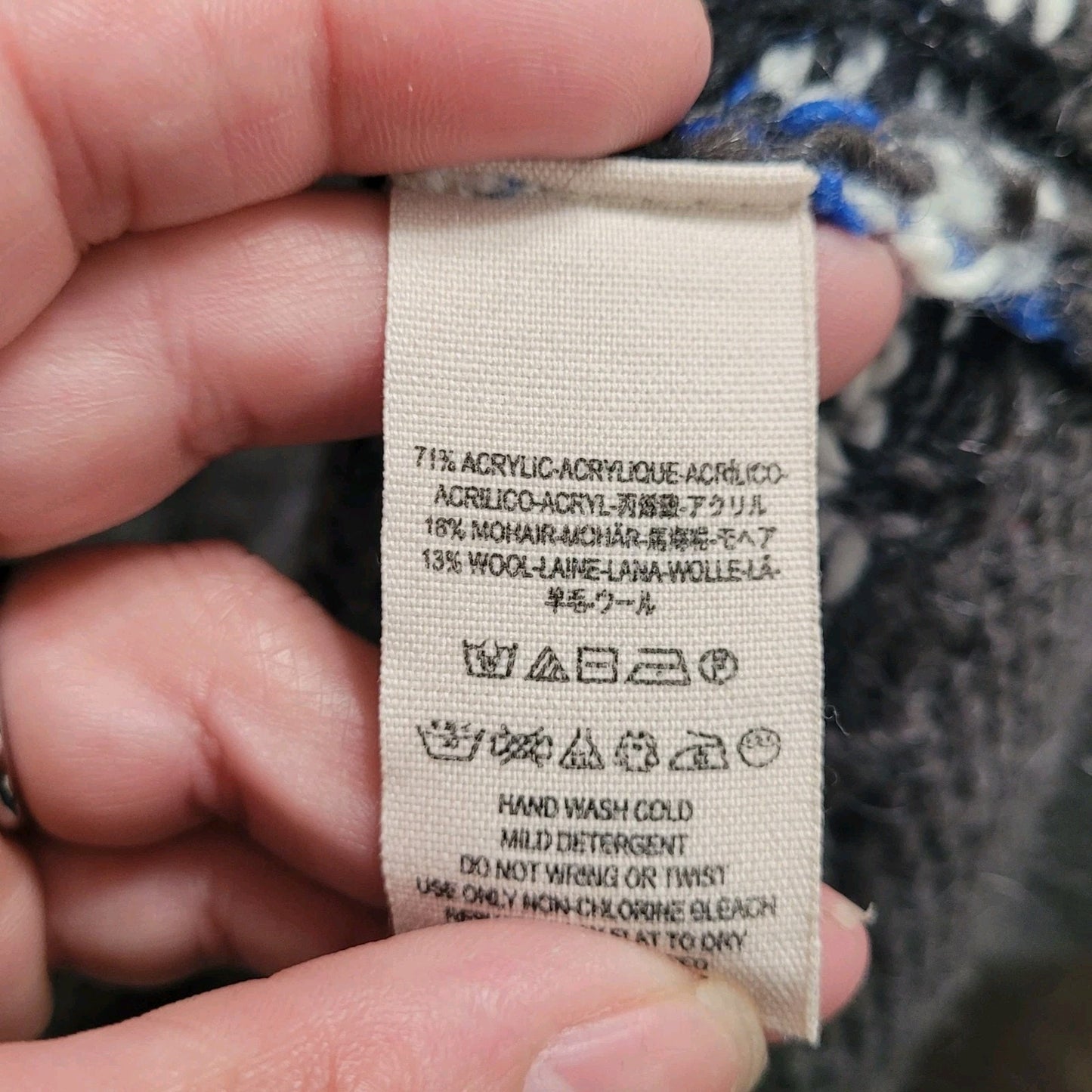 Free People F609X618 Frosted Fair Isle Cardigan Grey Combo SZ Medium