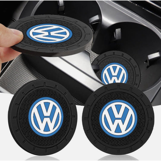 2PCS Volkswagen Car Cup Coaster No-Slip Silicone Water Cup Holder Waterproof Pad