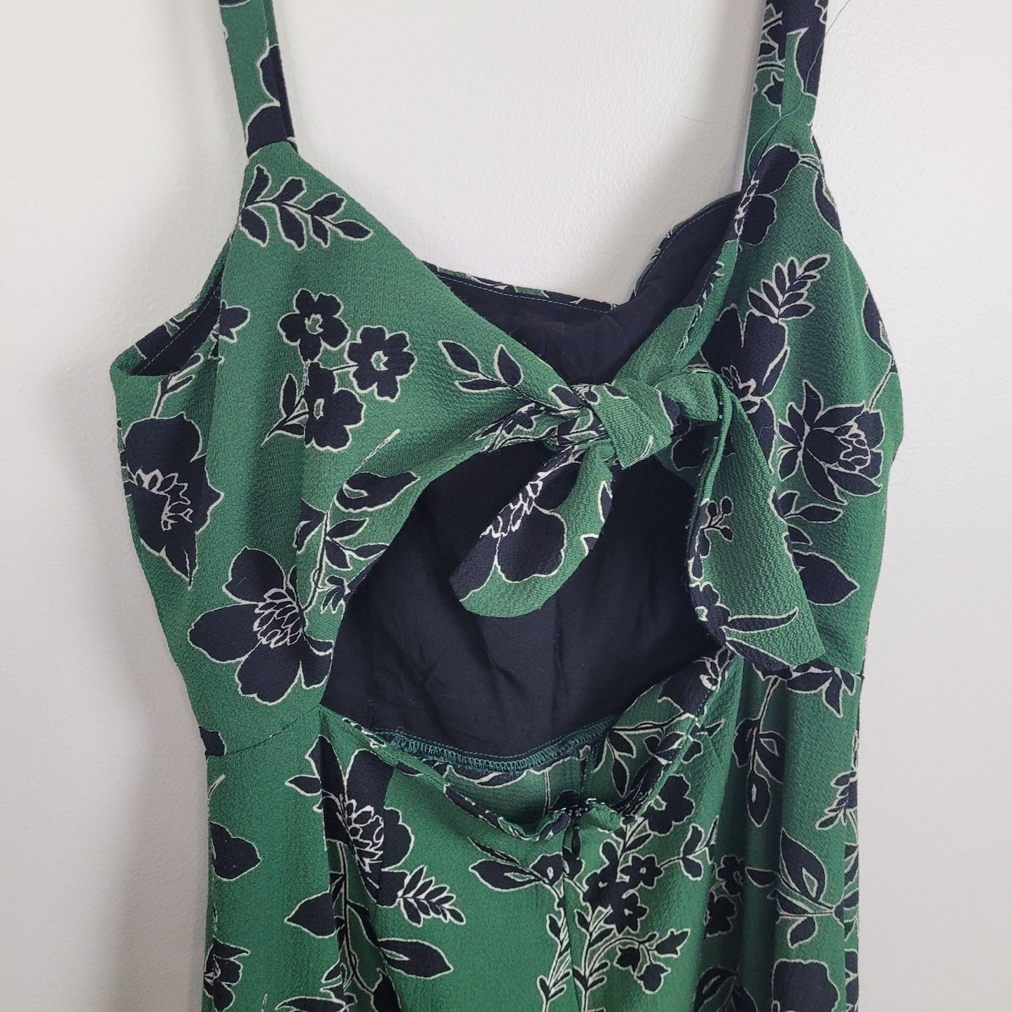 Lulus Lush Womens Small Green Floral Cropped Wide Leg Sleeveless Jumpsuit Fairy