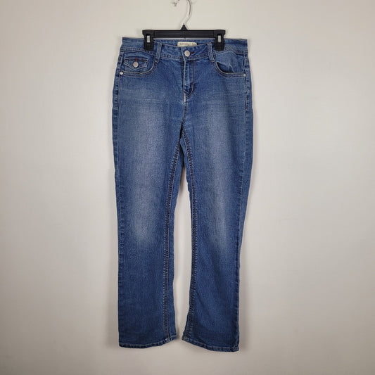 Faded Glory Womens 10 Y2K Bootcut Jeans Low Rise Medium Wash Denim Retro Vintage