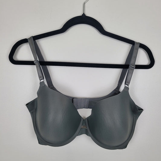 Warner’s Bra Womens 36D Gunmetal Gray Padded Underwire Adjustable Back 01356