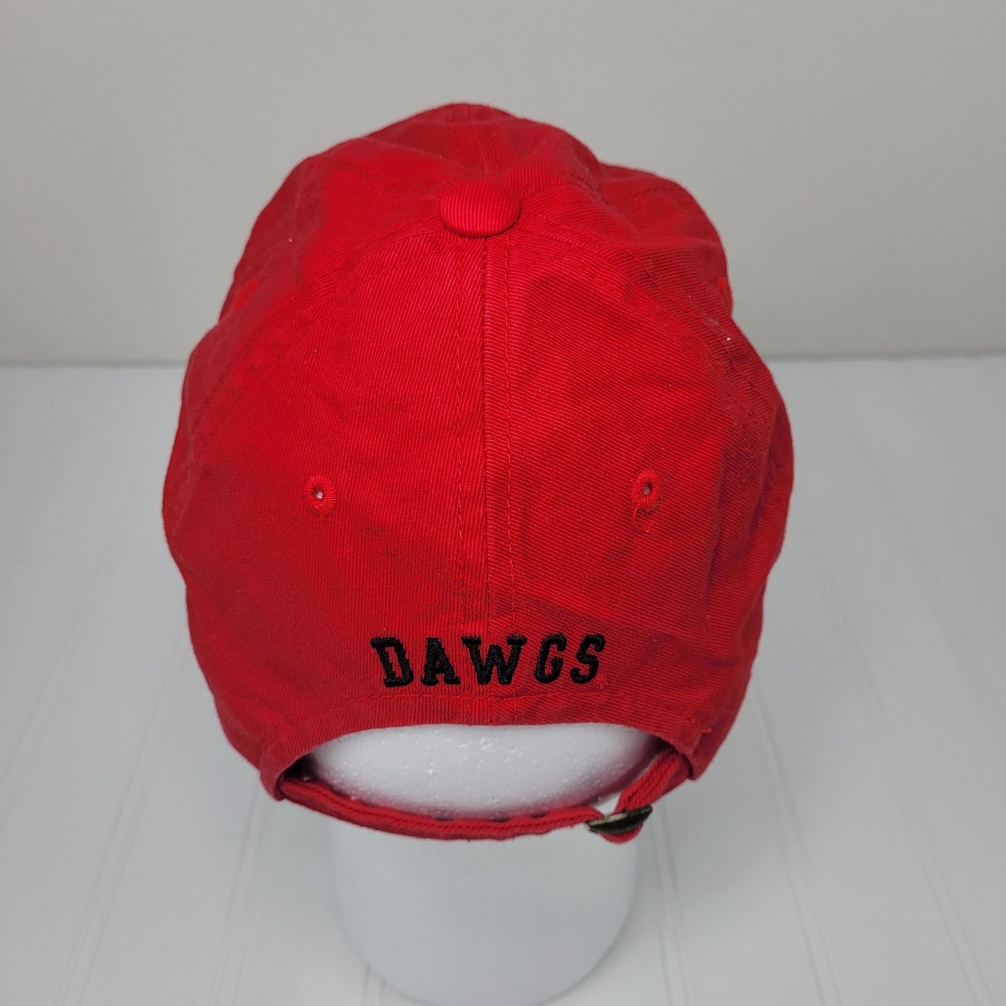 Vintage Captivating Headgear Georgia Bulldogs Solid Red Strapback Hat Big G Logo