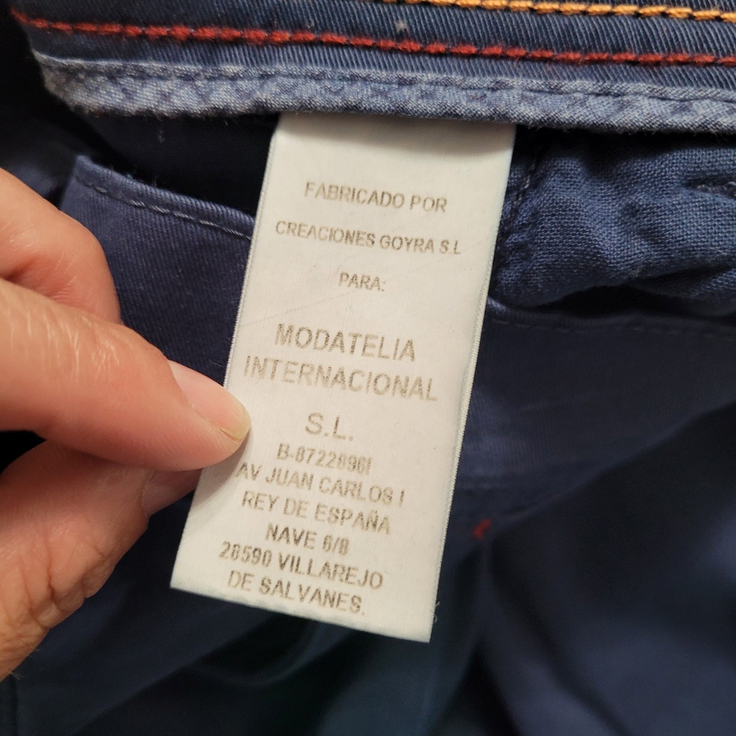 PuroEgo Men’s Navy Chino Pants Cotton EUR 40 / US 28x32 Slim Fit