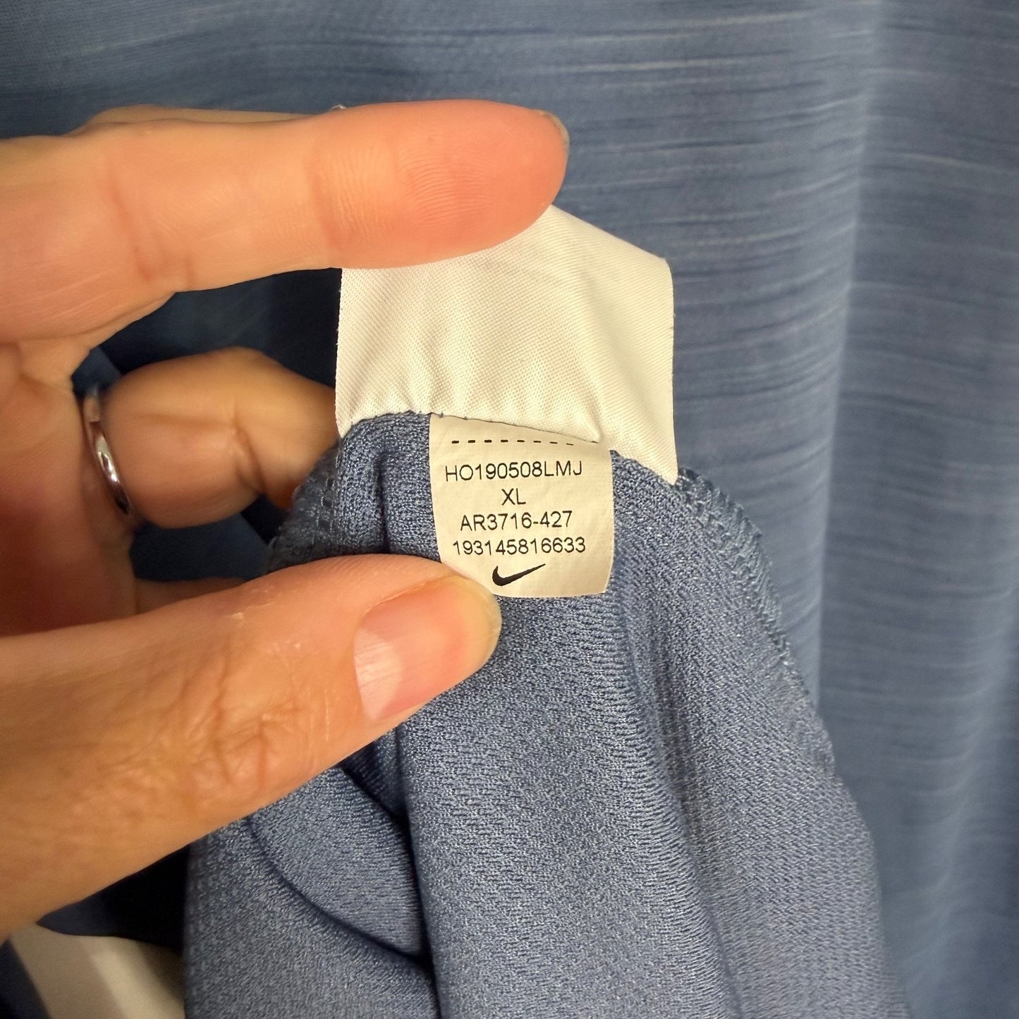 Nike Mens XL Dri-Fit 1/4 Zip Pullover Blue Athletic Top