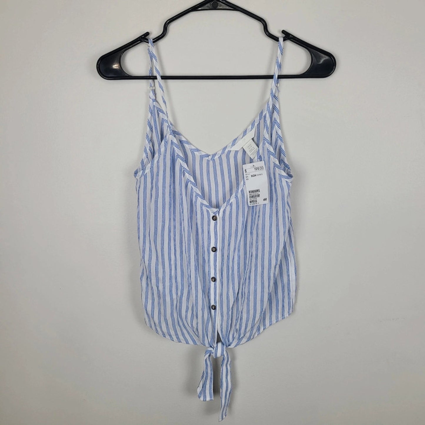 H&M XS Tie Front Spaghetti Strap Tank