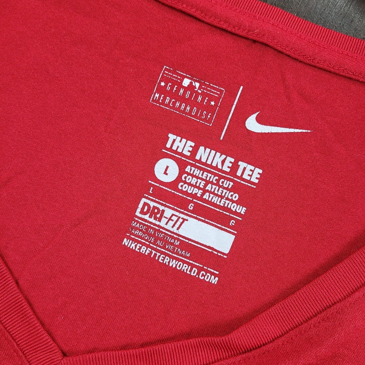 Nike Women’s St. Louis Cardinals T-Shirt Red Dri-Fit V-Neck Size Large