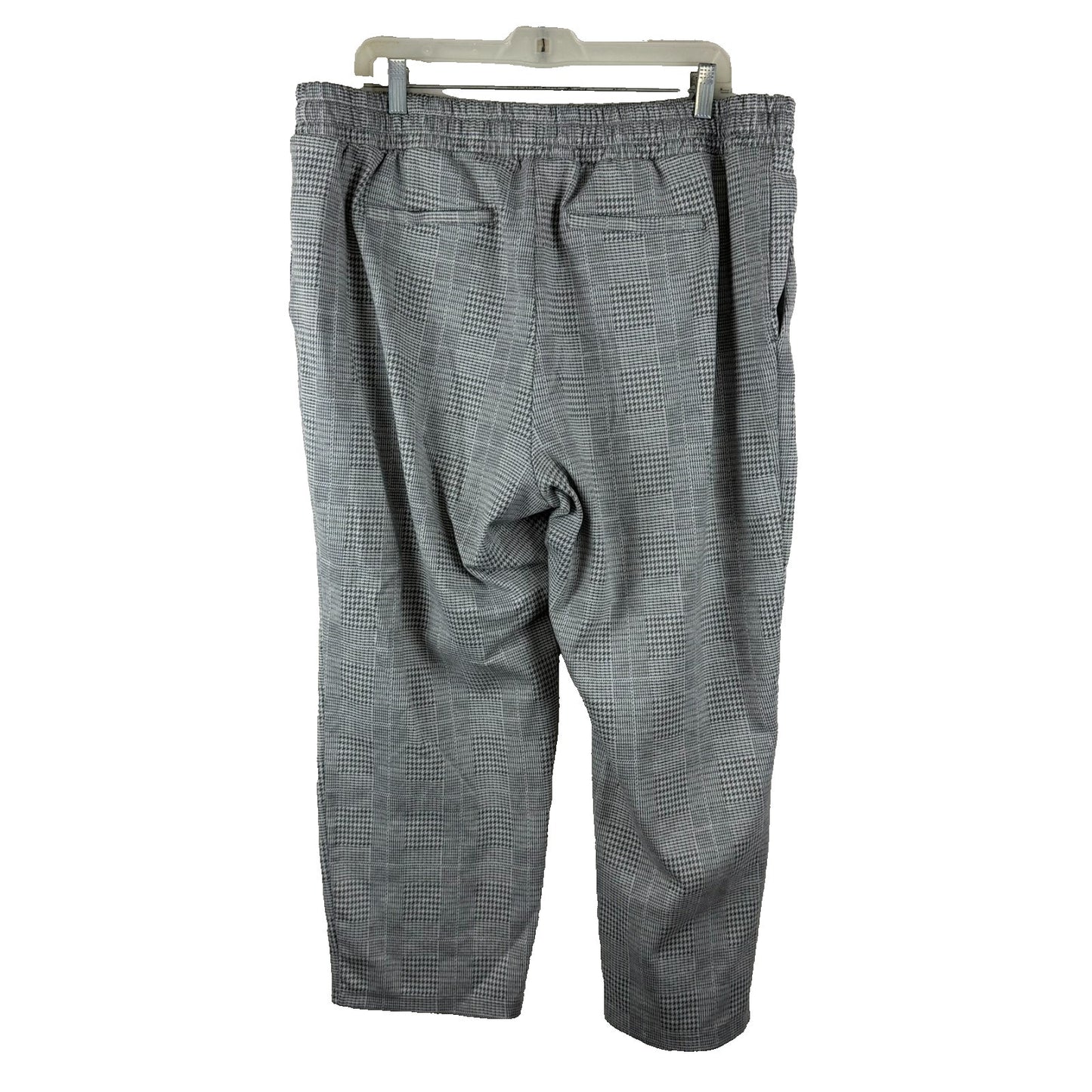 A New Day Womens XXL Gray High Rise Jogger Pants Stretch Plaid Drawstring