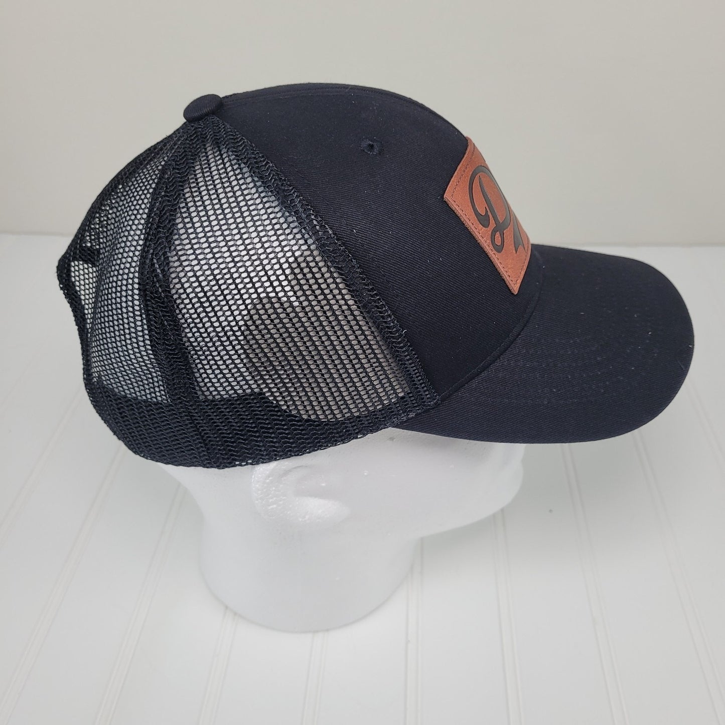 KOLWOVEN Girl Dad Leather Patch Trucker Hat Adjustable Black Mesh Back Cap