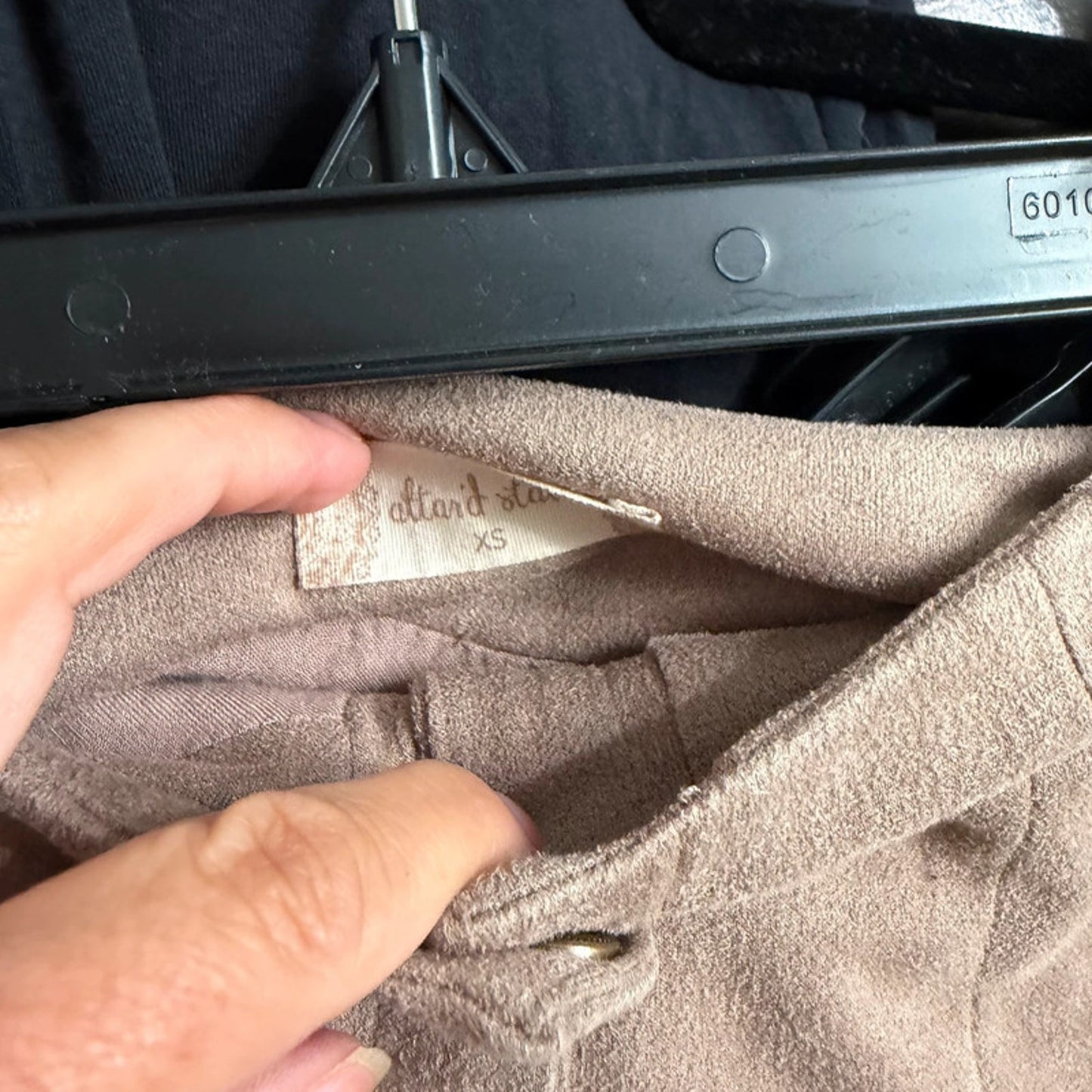 Brown Altard State Faux Suede Button Mini Skirt