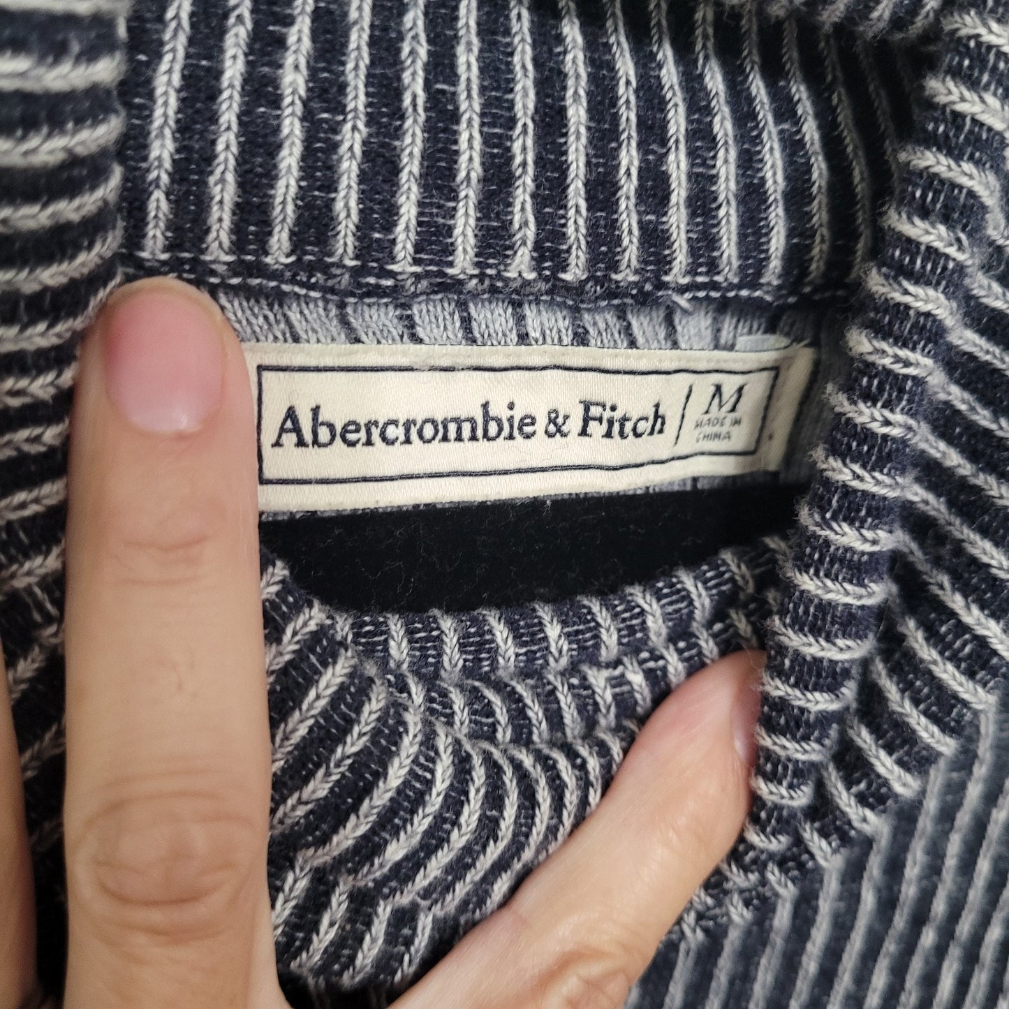 Abercrombie & Fitch Women’s M Gray Ribbed Turtleneck Sweater Open Back Knit Y2K