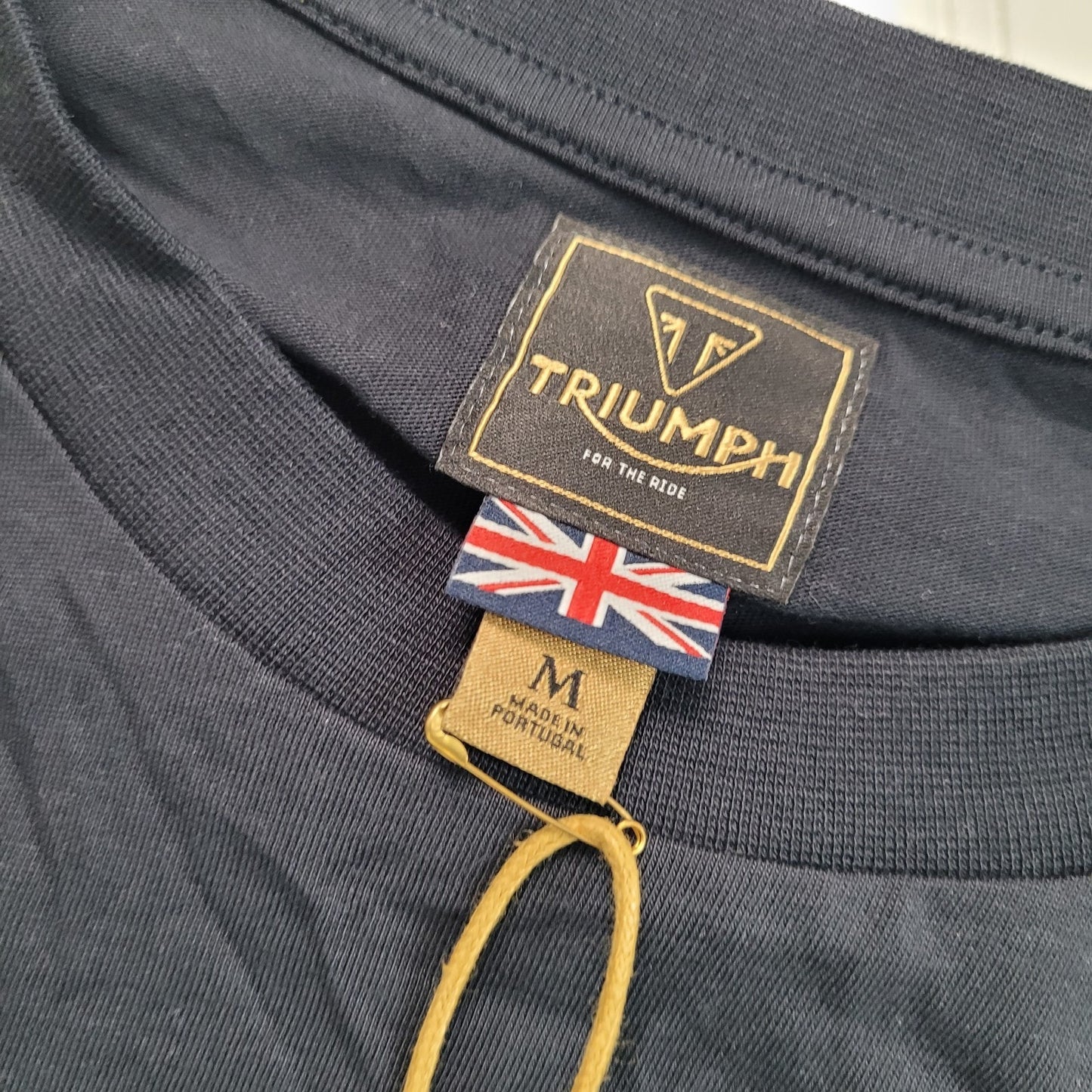 Triumph Motorcycles Womens Medium Luss Jet Black Tee Graphic T Shirt NWT