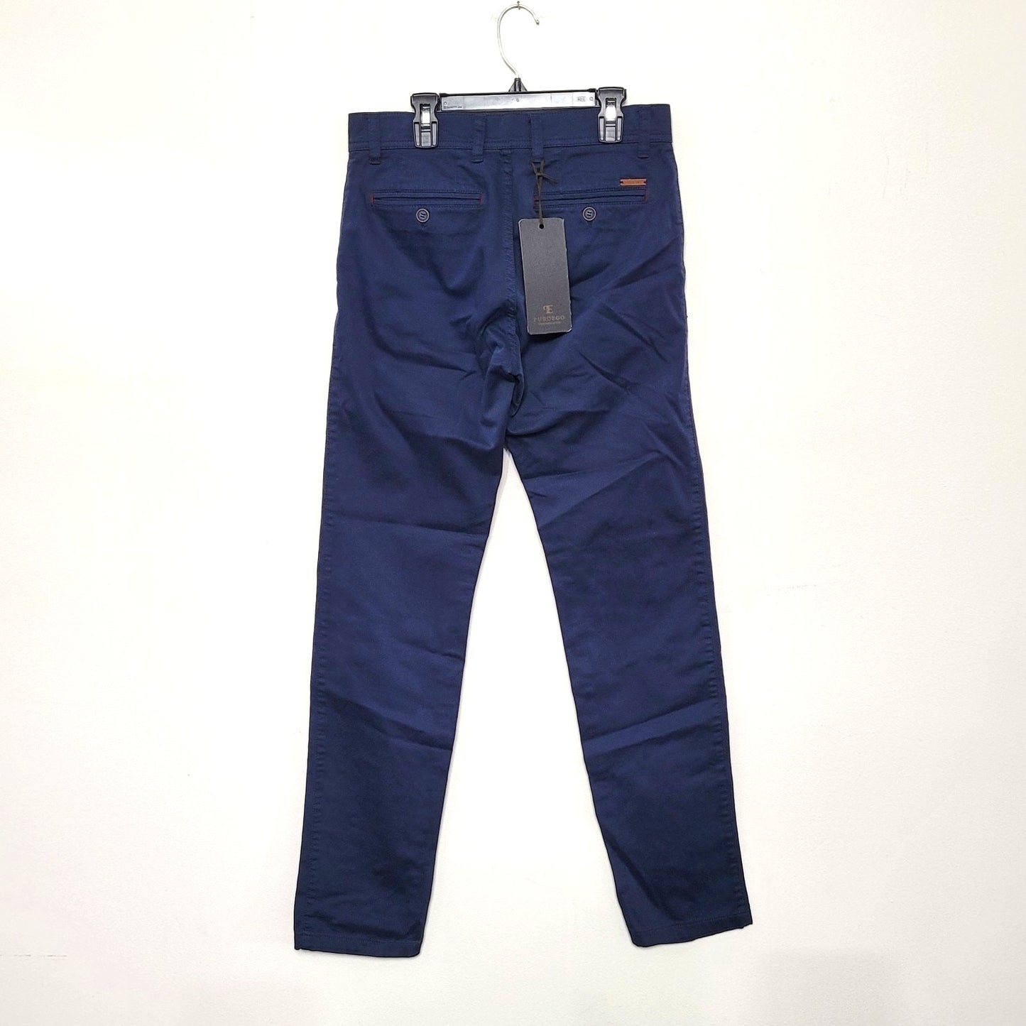 PuroEgo Men’s Navy Chino Pants Cotton EUR 40 / US 28x32 Slim Fit