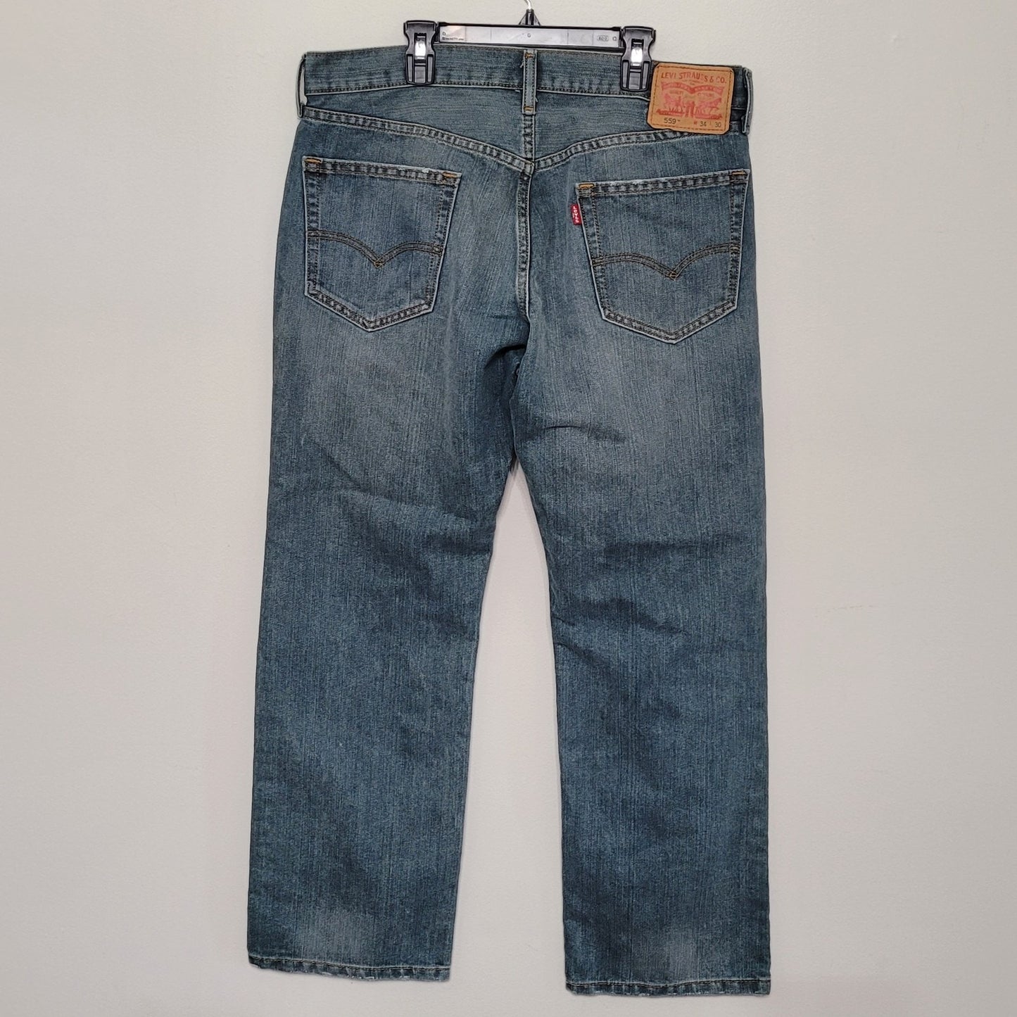 Levis 559 Red Tab Relaxed Fit Straight Cut 5 Pocket Denim Jeans Men Size 34x30