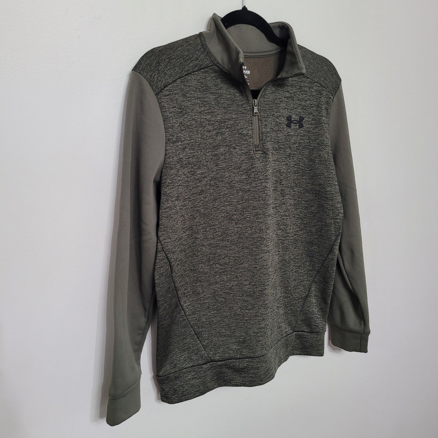Under Armour Men’s Small Olive Green 1/4 Zip Pullover Long Sleeve UA Logo EUC