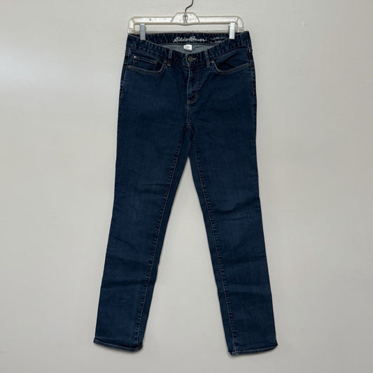 Eddie Bauer Jeans Womens 8 Blue Slightly Curvy High Rise Slim Straight Denim