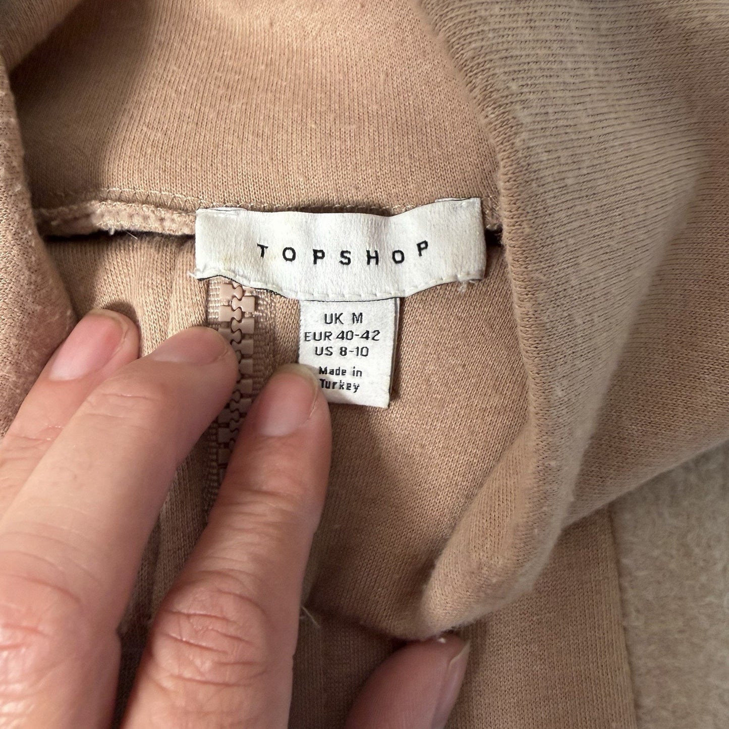 TOPSHOP Womens Oversized Crew Neck Jumper Sweater Medium Beige