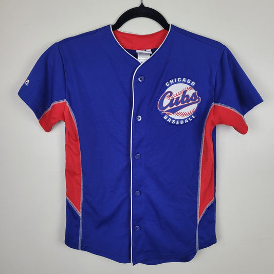 Majestic MLB Chicago Cubs Castro #13 Boys Medium Blue Red Jersey