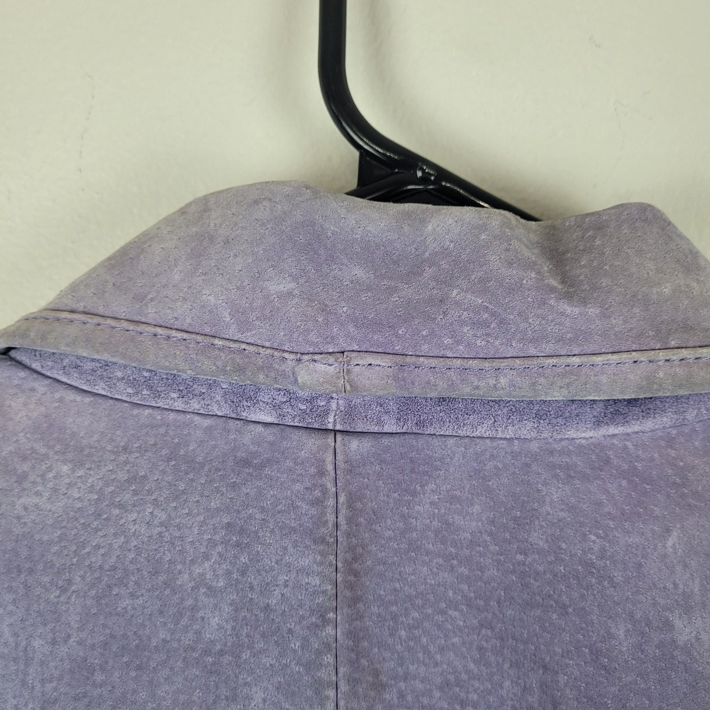 NWT Live a Little Womens M Lavender Suede Leather Jacket Floral Accent Blazer