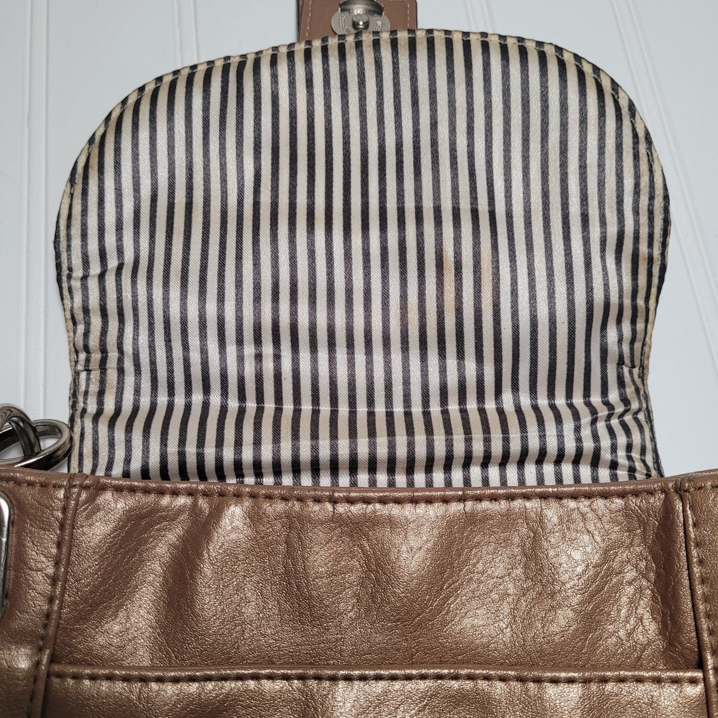 Mondani NY Tan Faux Leather Crossbody Bag Y2K Buckle Studded Western Boho