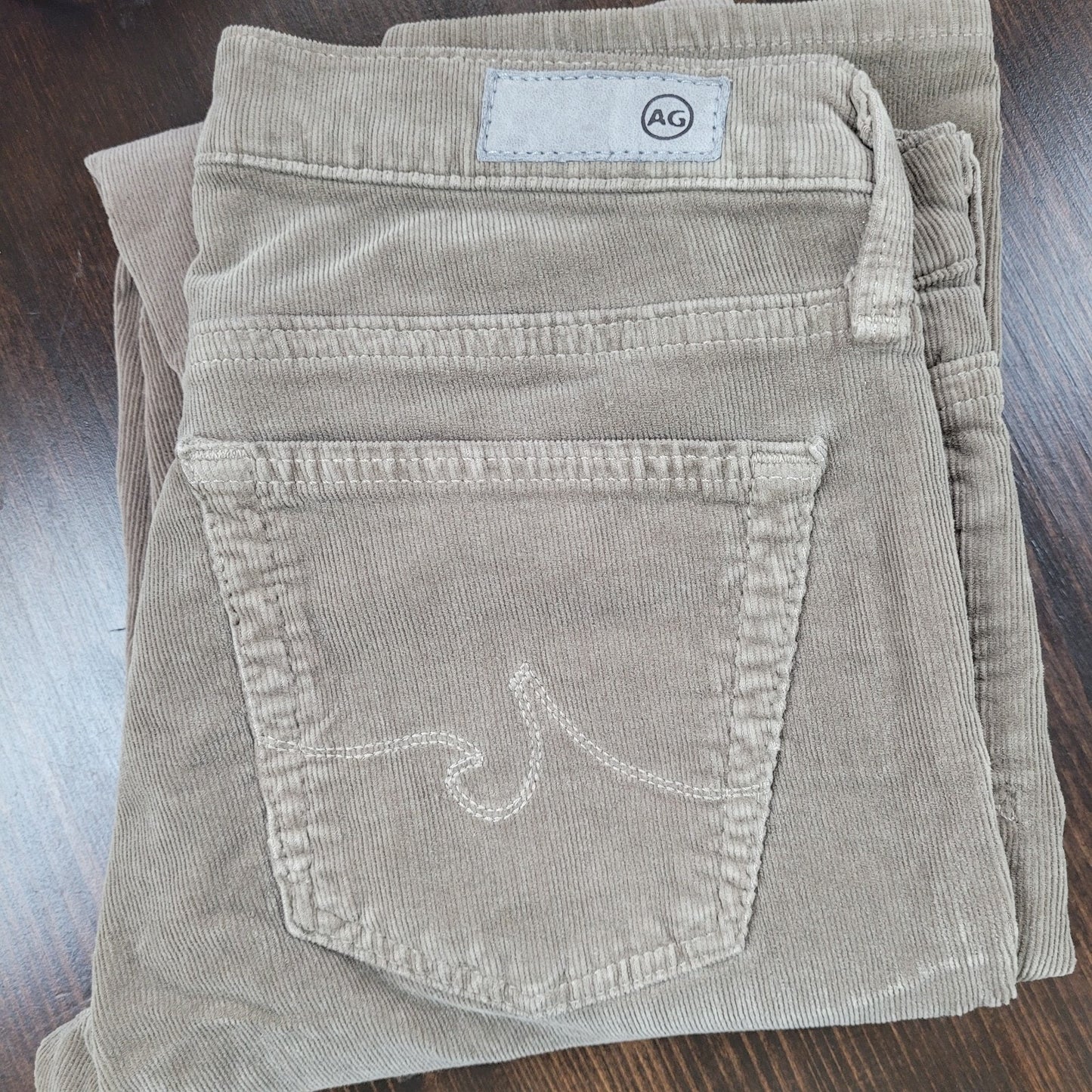 AG Adriano Goldschmied Womens 26P The Stevie Slim Straight Leg Corduroy Pants