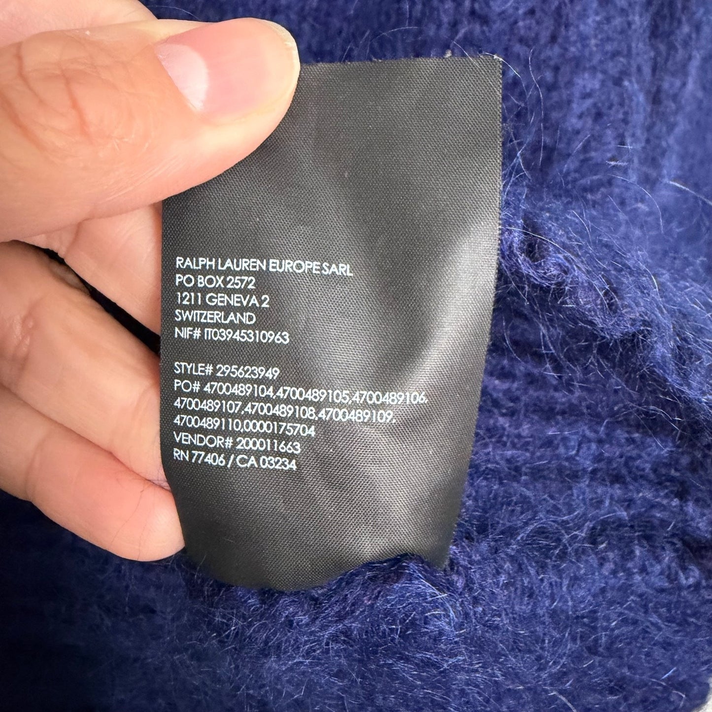 Club Monaco Ralph Lauren Women’s Luxe M Blue Purple Mohair Wool Blend Sweater