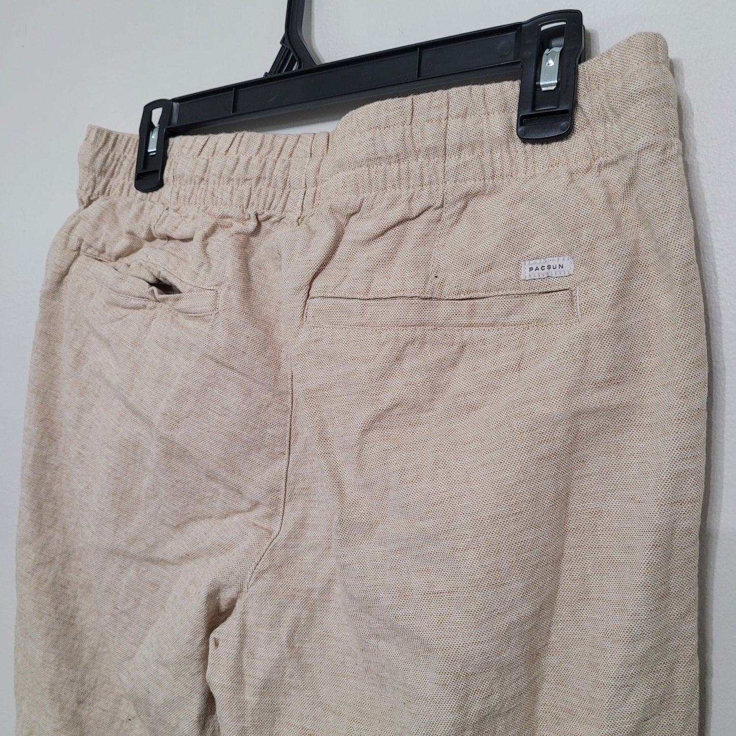 PacSun Linen Blend Joggers Medium Beige Drawstring Casual Boho Pants