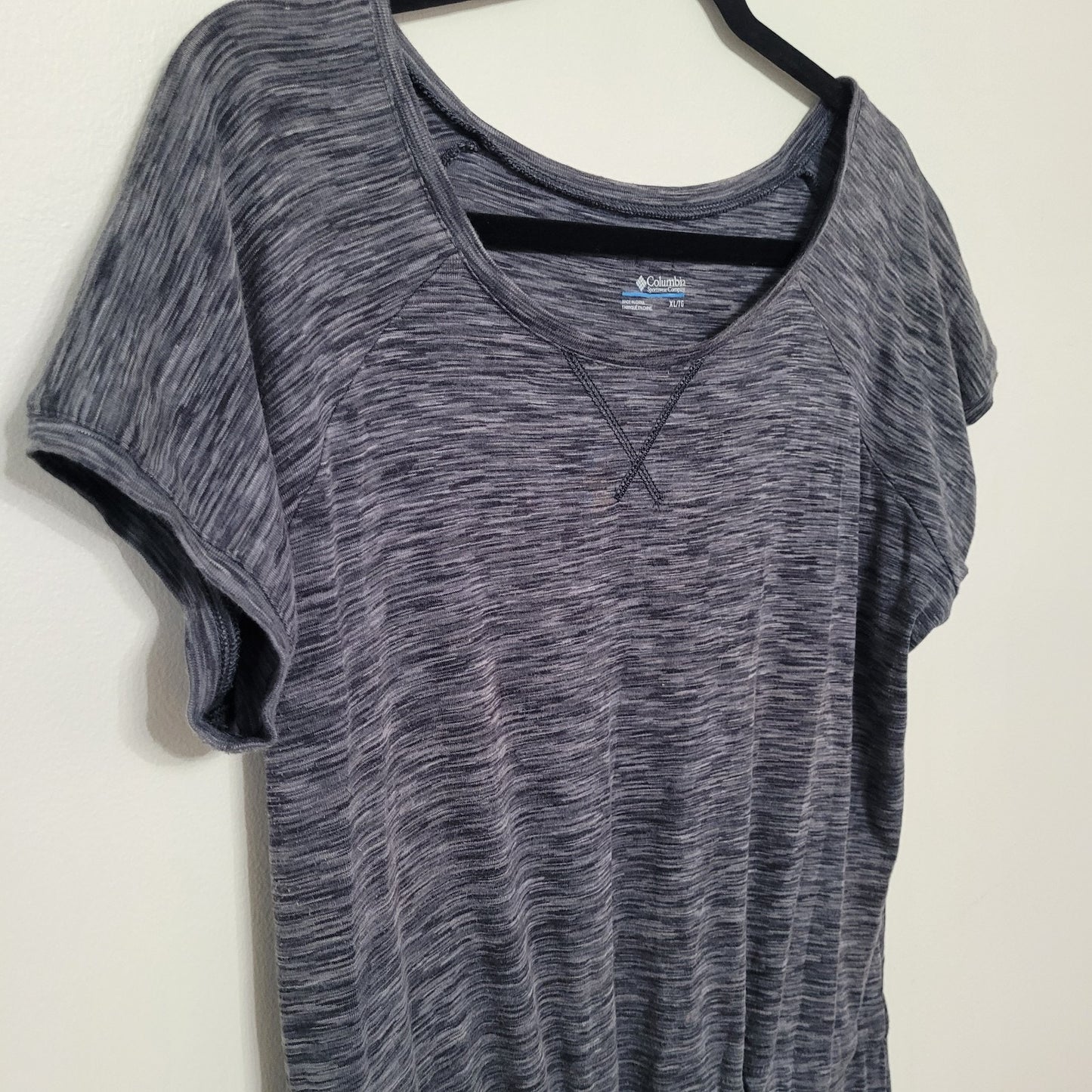 Columbia T-Shirt Dress XL Gray Heathered Space Dye Athletic Casual