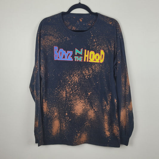 Boyz N The Hood Rap Tee XL Long Sleeve Bleach Tie Dye 90s Movie Ice Cube Double
