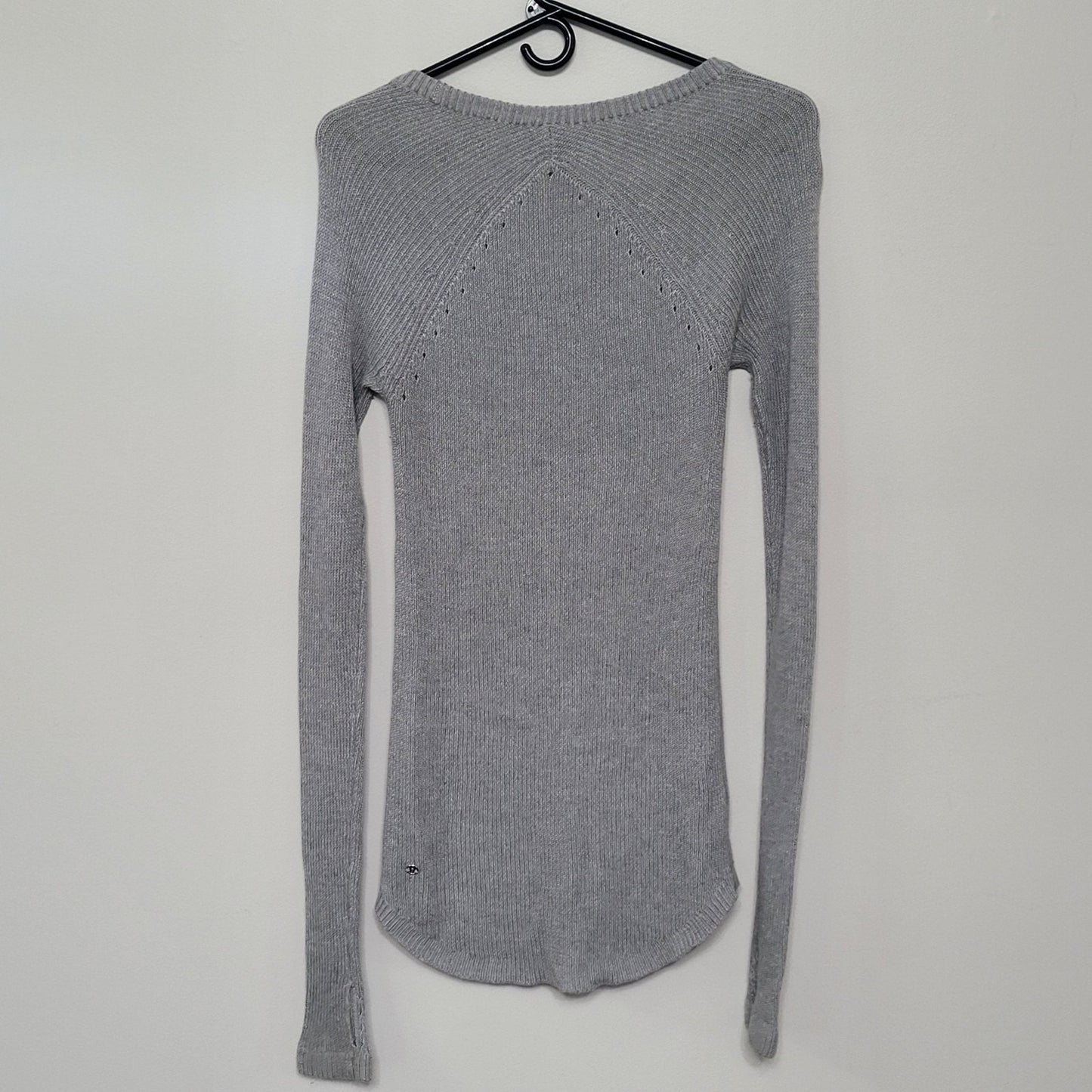 Lululemon Sweater Womens Medium Gray Cabin Yogi Cashmere Bamboo Running Pullover