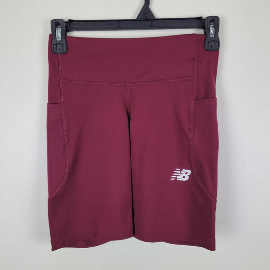 New Balance Womens XS Maroon NB Dry Performance Fitted Running Shorts