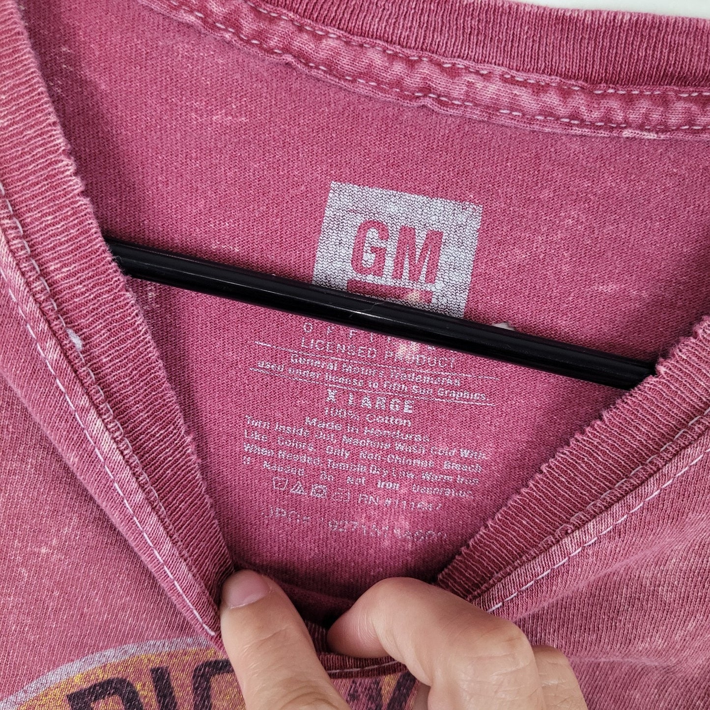 General Motors Men's T-Shirt Sz XL Red Wash Chevrolet American Made Short Sleeve