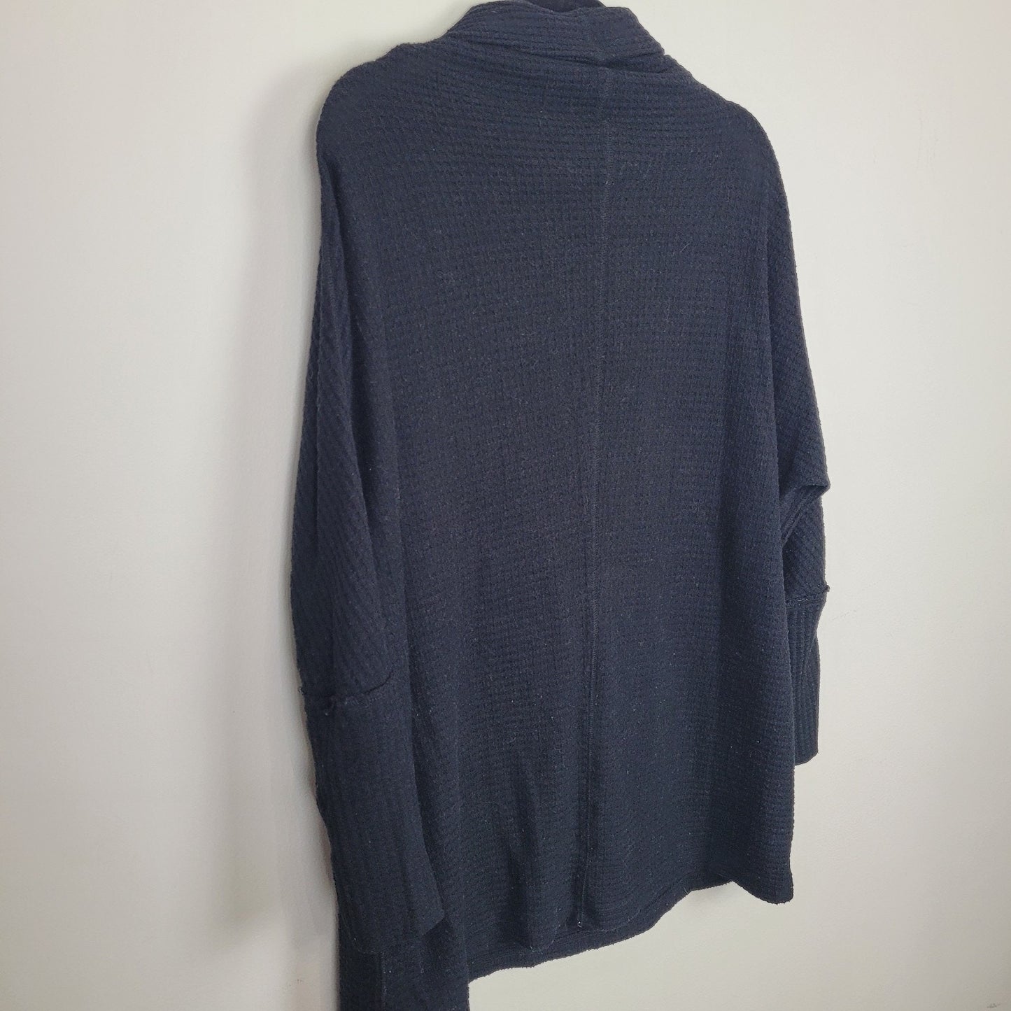 We the Free Women’s S Black Waffle Knit Funnel Neck Tunic Top Oversized GUC