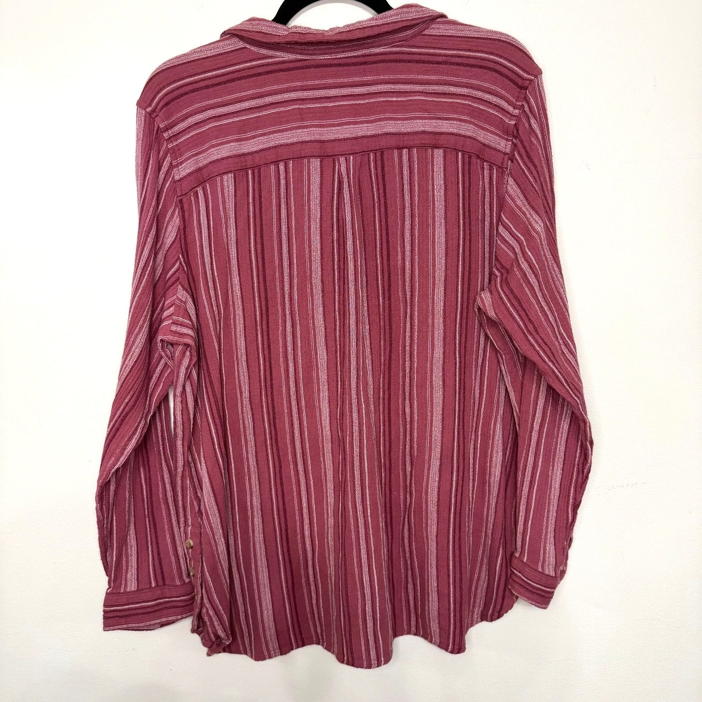 Sonoma Goods for Life Womens XXL Pink Striped Button Shirt Fall Essential