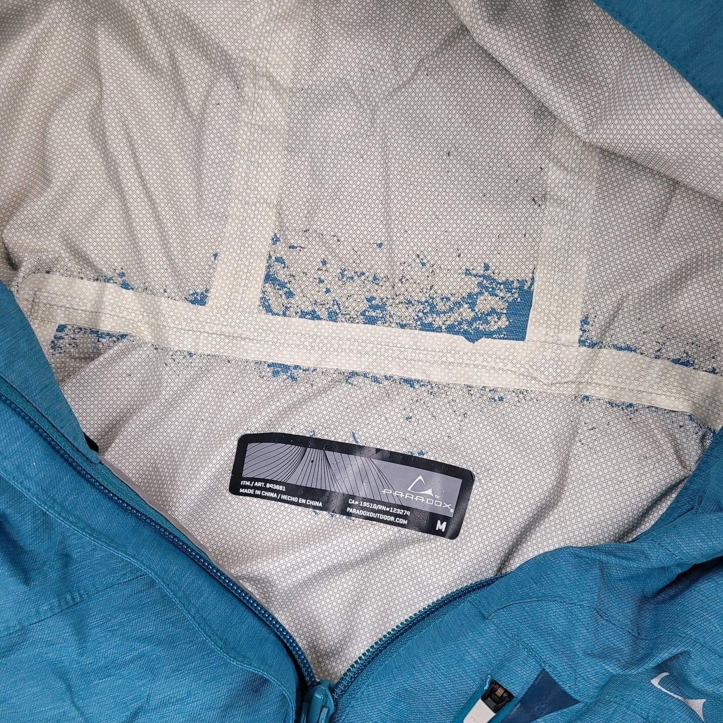 Paradox Rain Jacket Women M Blue Hooded Zip Pockets Lightweight Polyurethane