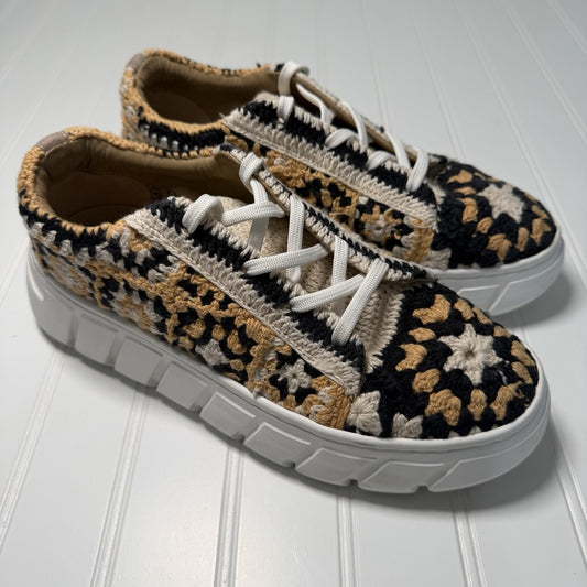 Free People Women’s Yellow/Black Crochet Lace Up Platform Sneakers - 38/US 8