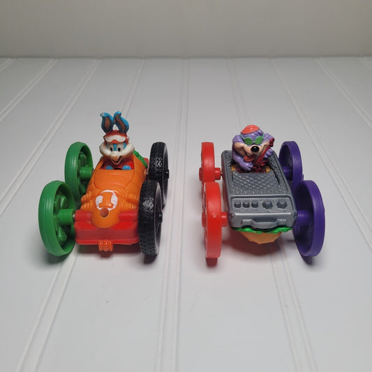 Vintage 1990s Tiny Toons Flip Cars Lot of 2 McDonald’s Happy Meal Toys GUC