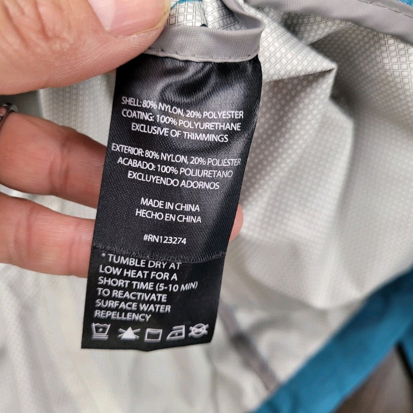 Paradox Rain Jacket Women M Blue Hooded Zip Pockets Lightweight Polyurethane