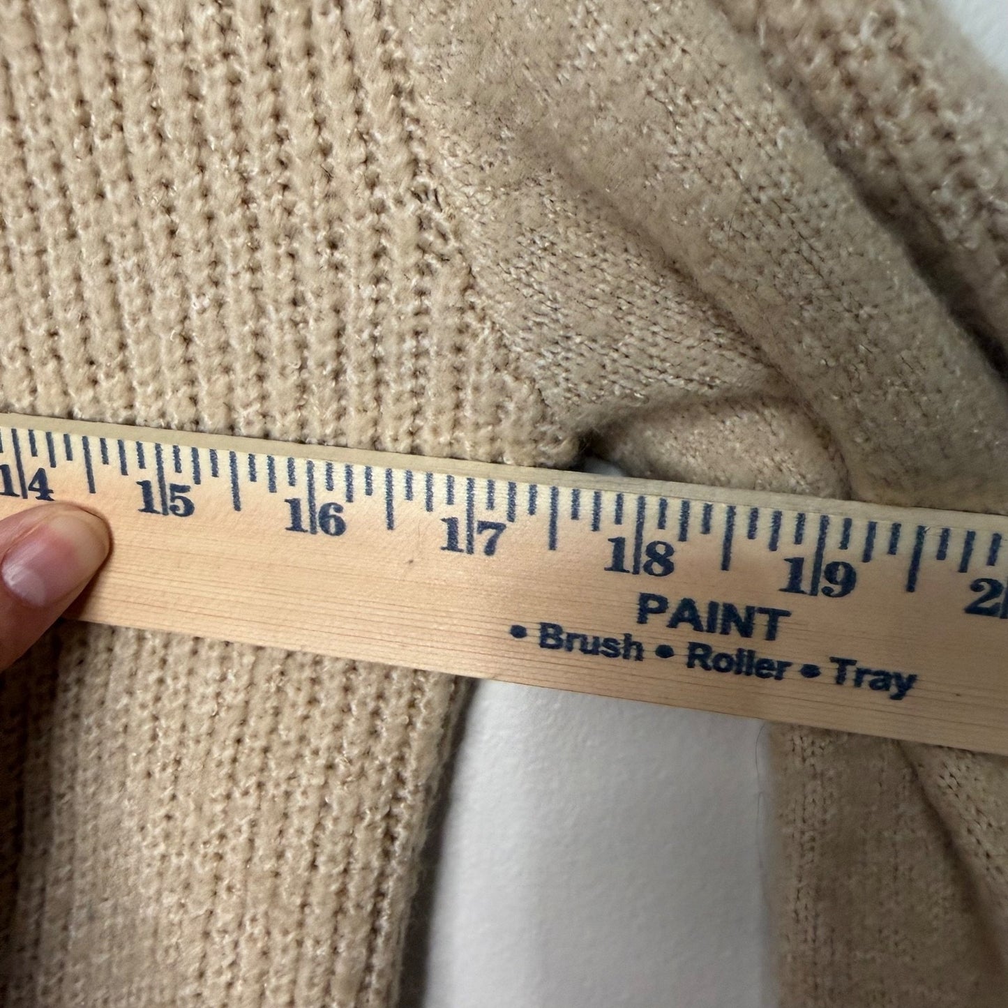 No Boundaries Juniors M Tan Knit Open Front Cardigan Sherpa Lined Hood Cozy