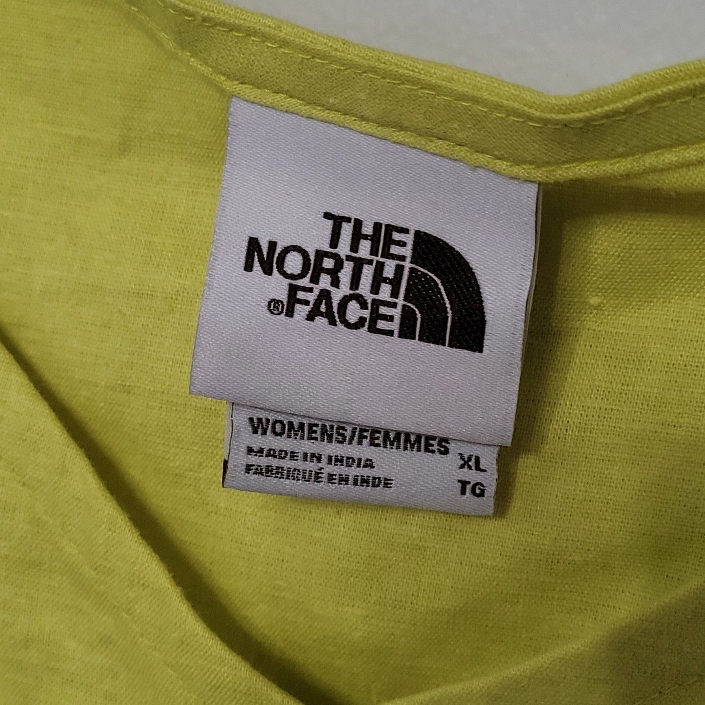 The North Face Tank Top XL Yellow Tie Knot Boho V-Neck Hemp Blend