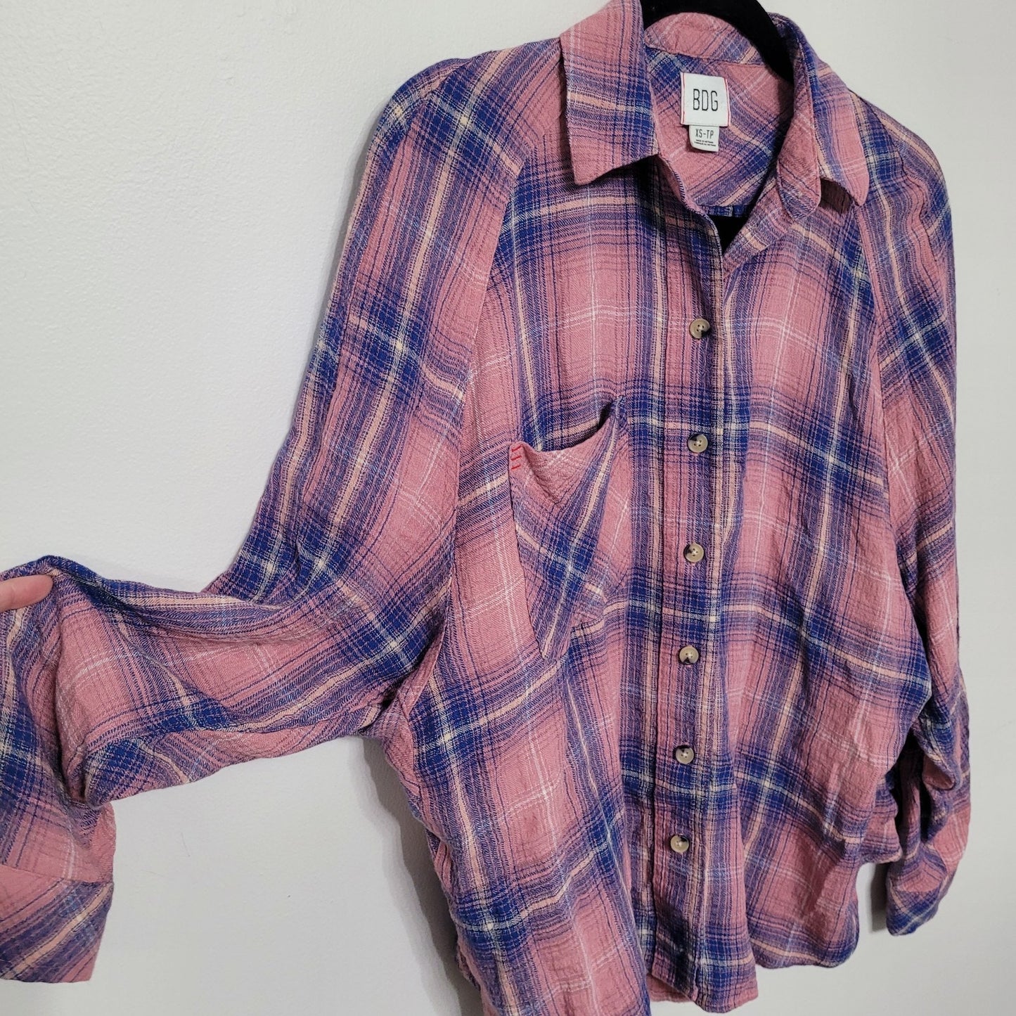BDG Urban Outfitters Women’s XS Keanu Flannel Shirt Oversized Plaid Button Down