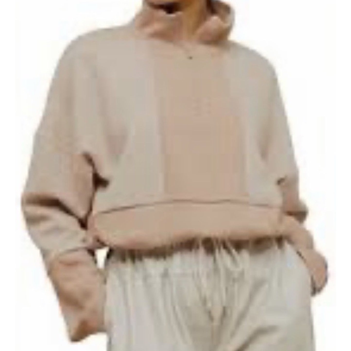 TOPSHOP Womens Oversized Crew Neck Jumper Sweater Medium Beige